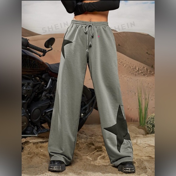 ★Star Print Drawstring Sweat-Pants - Picture 6 of 7